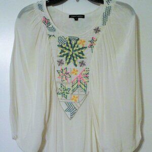 Anthropologie Tanvi Kedia Embroidered Beads Sequins Kimono Top Small EUC
